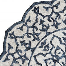 Navy And White Decorative Hearth Rug - 2’ x 4’