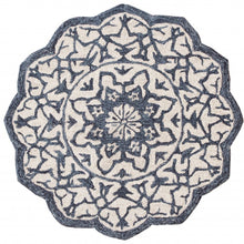 Navy And White Decorative Hearth Rug - 2’ x 4’