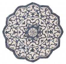 Navy And White Decorative Hearth Rug - 2’ x 4’