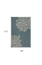 5' X 7' Blue Indoor Outdoor Area Rug