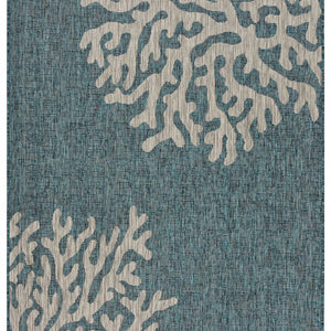 5' X 7' Blue Indoor Outdoor Area Rug