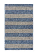 5' X 7' Navy/Gray Striped Indoor Outdoor Area Rug