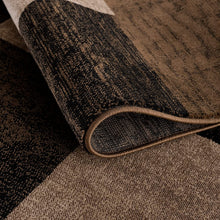 2’ X 4’ Brown Geometric Blocks Area Rug