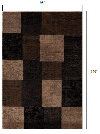 2’ X 4’ Brown Geometric Blocks Area Rug