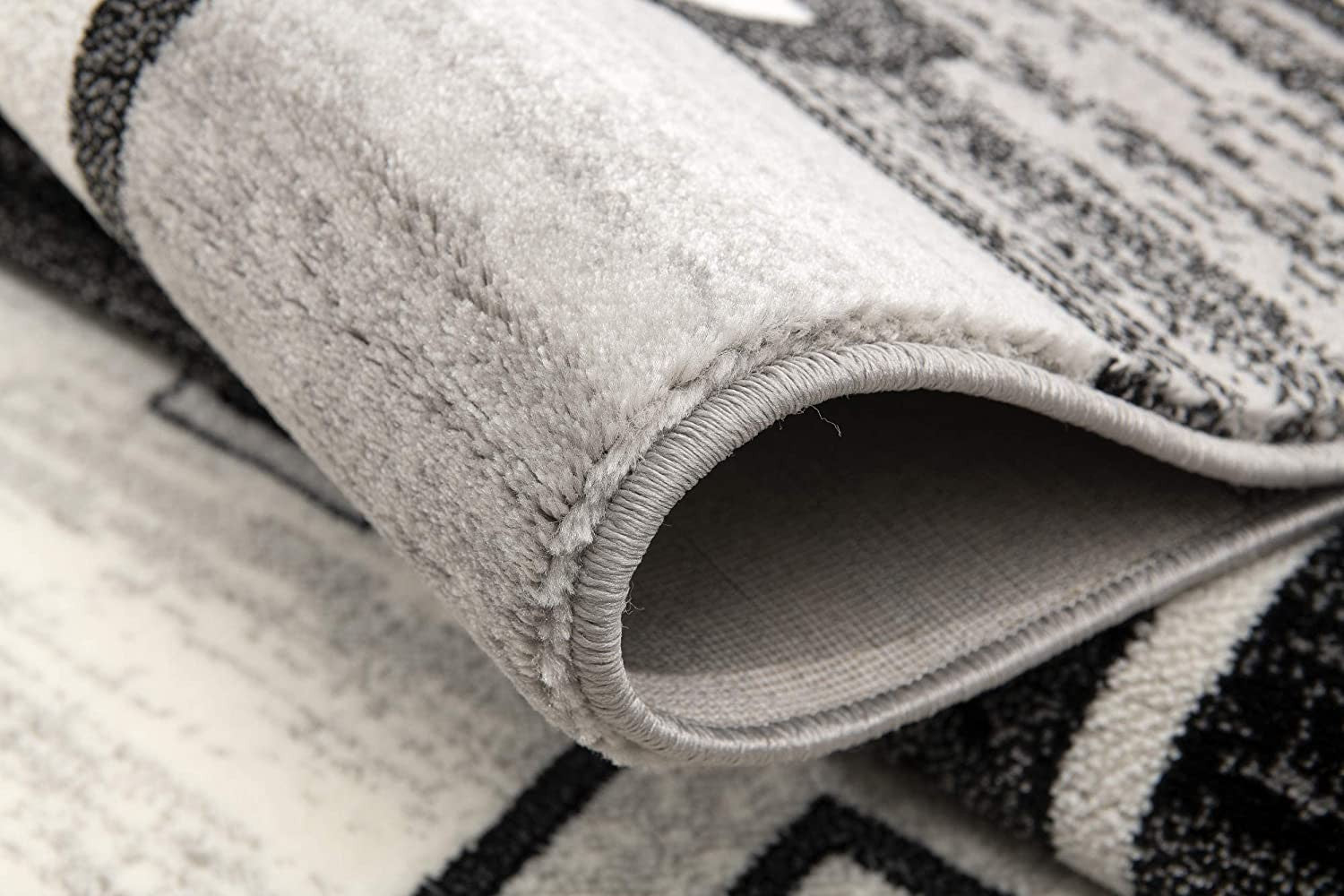 2’ X 10’ Gray Asymmetric Blocks Runner Rug