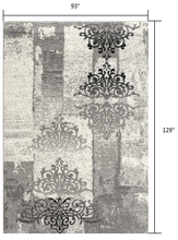 2’ X 10’ Gray Faded Filigree Pattern Runner Rug