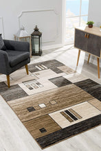 3’ X 10’ Beige And Brown Geometric Runner Rug