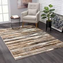 4’ X 6’ Beige Rustic Strokes Area Rug