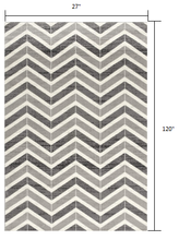 2’ X 10’ Gray Distressed Chevron Runner Rug