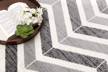 2’ X 10’ Gray Distressed Chevron Runner Rug