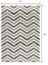 2’ X 10’ Gray Distressed Chevron Runner Rug