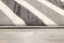 2’ X 10’ Gray Distressed Chevron Runner Rug
