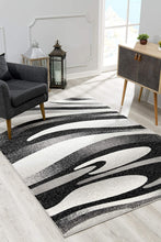 2’ X 10’ Black And Gray Abstract Marble Runner Rug