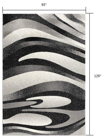 2’ X 10’ Black And Gray Abstract Marble Runner Rug