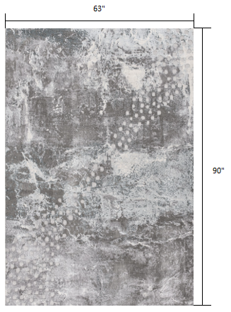 5’ X 8’ Gray Distressed Abstract Area Rug