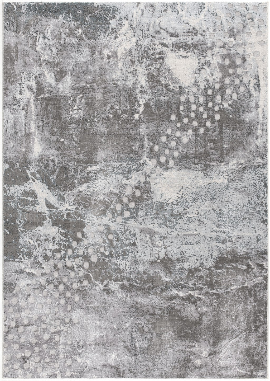 5’ X 8’ Gray Distressed Abstract Area Rug