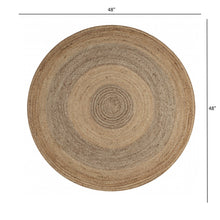 Two Toned Natural Jute Area Rug