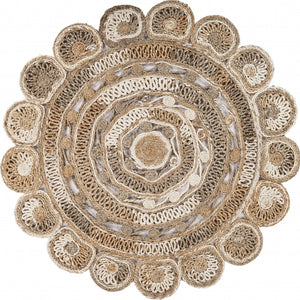 Daisy Geometric Multicolored Boutique Jute Rug