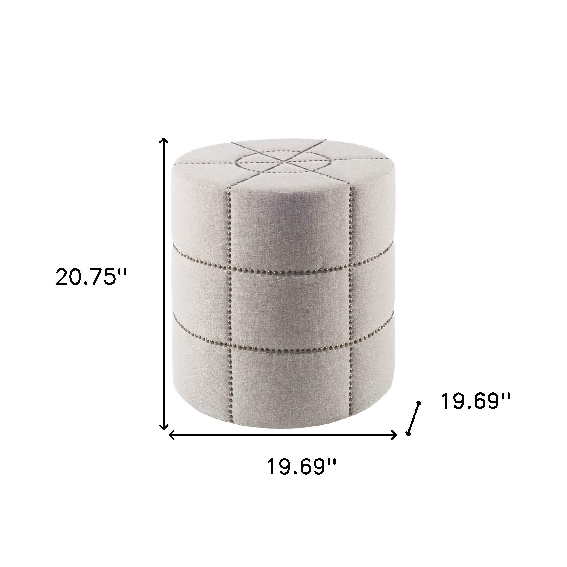 Otomana color crema con detalles de metal