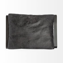 現代黑色皮革金屬底座腳凳