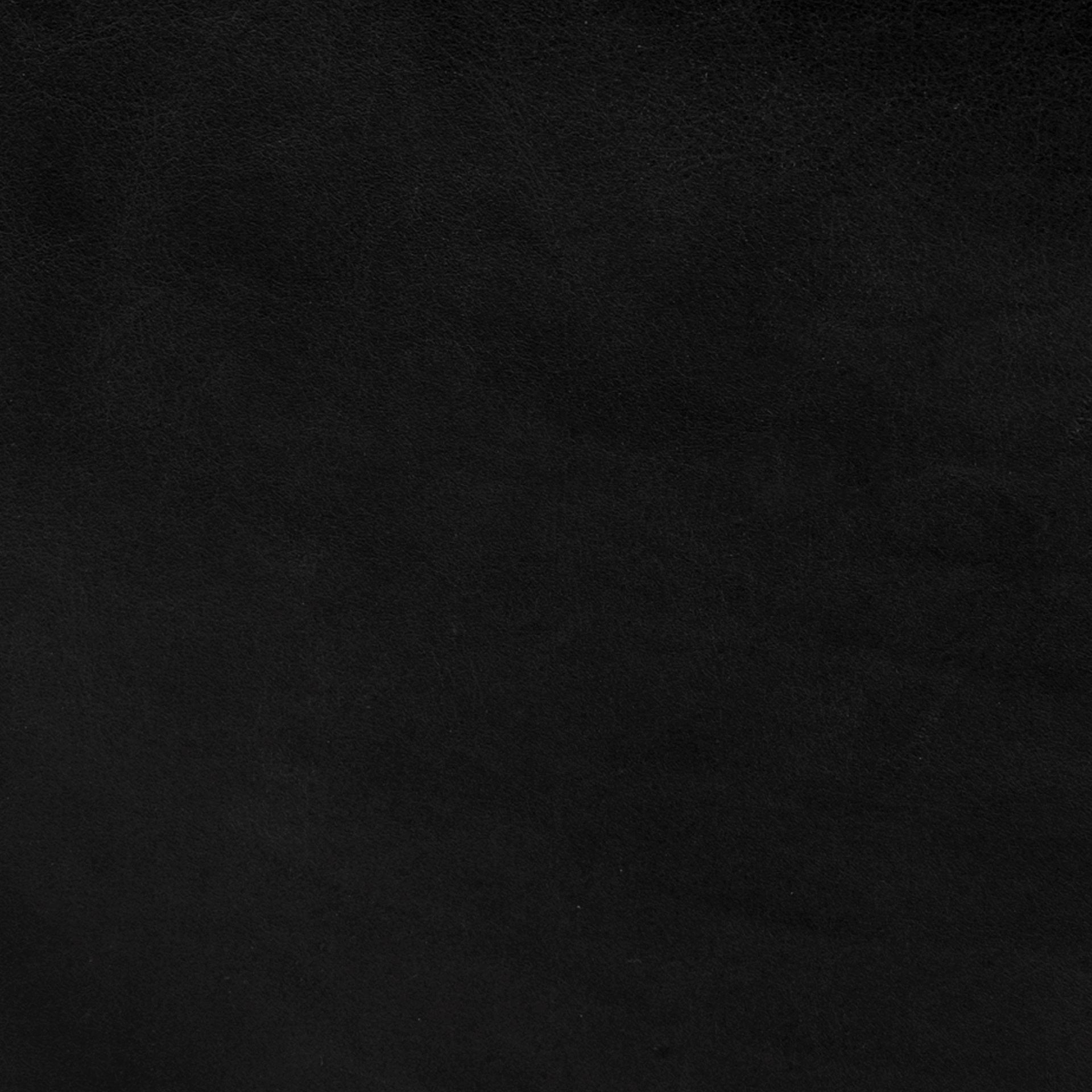 Black Leather Ottoman With Metal Base