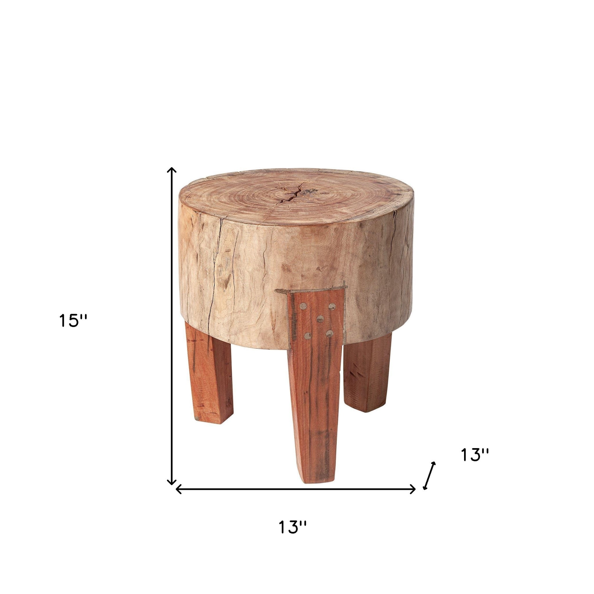 Modern Farmhouse 15" Reclaimed Wood Stool