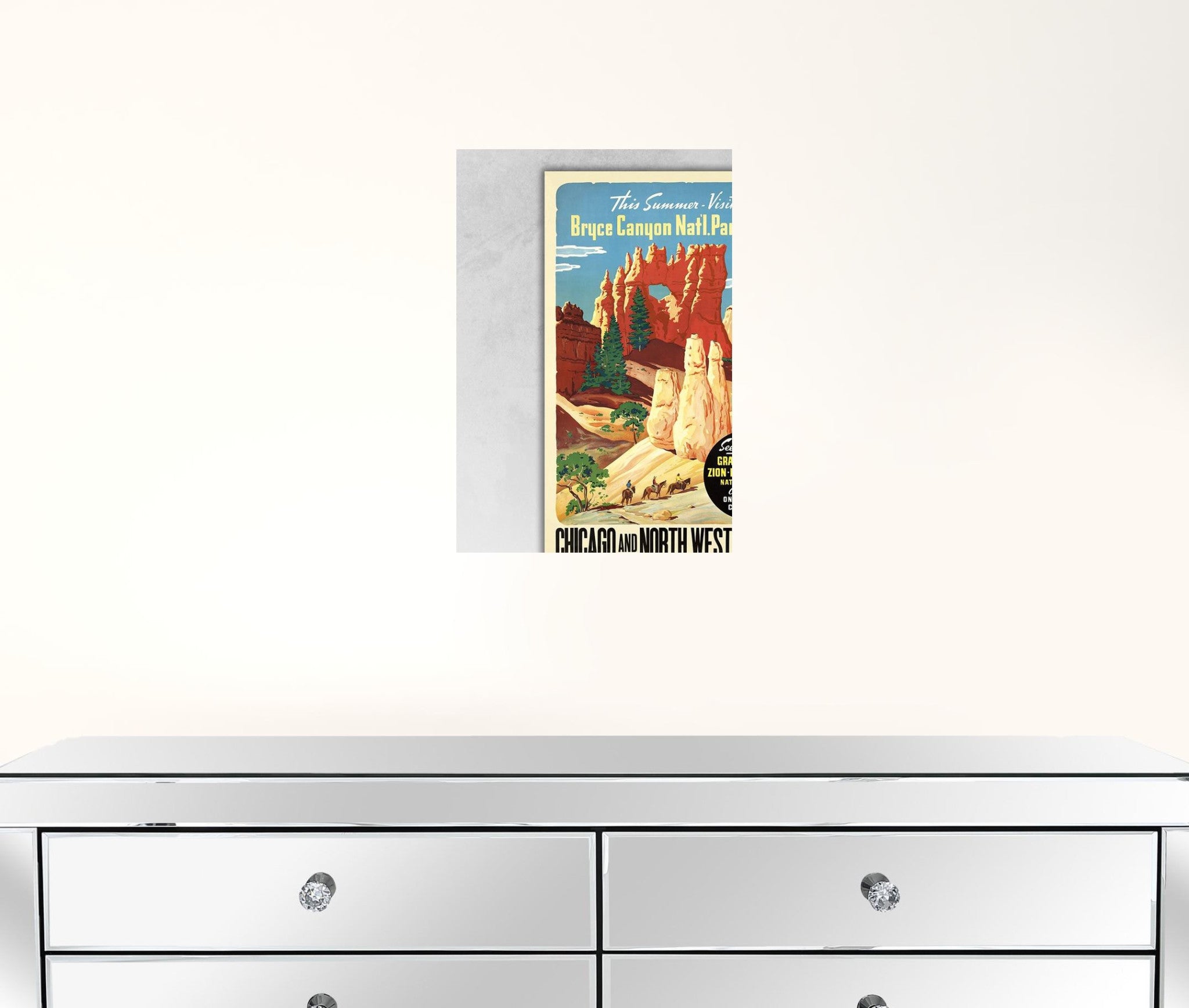 36" X 54" Vintage 1950S Bryce Canyon National Park Wall Art