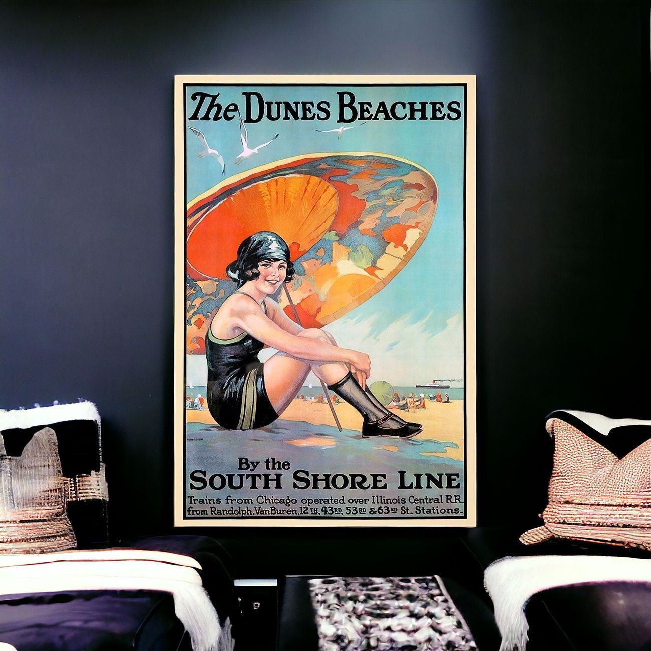 Dunes Beaches Vintage Travel Unframed Print Wall Art