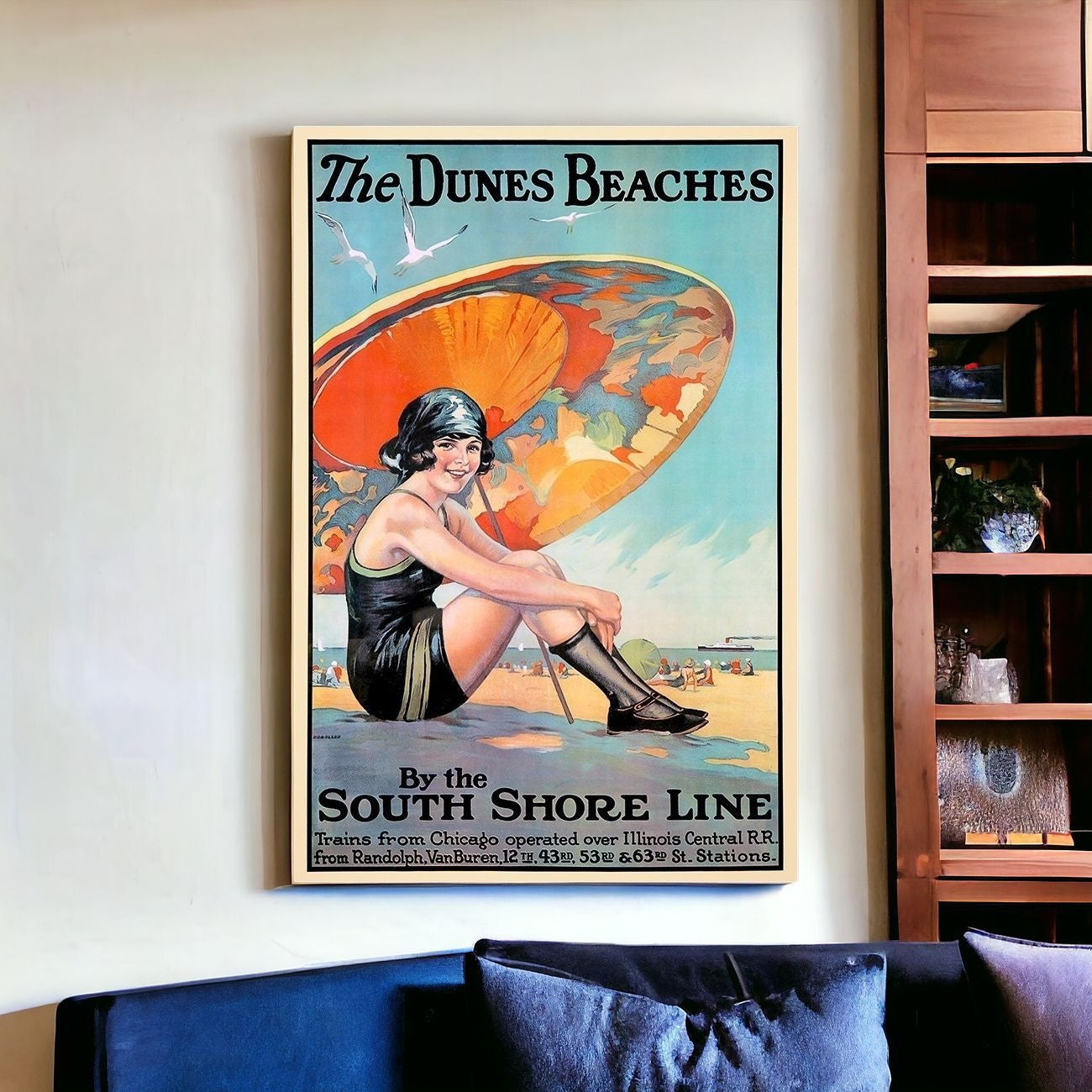 Dunes Beaches Vintage Travel Unframed Print Wall Art