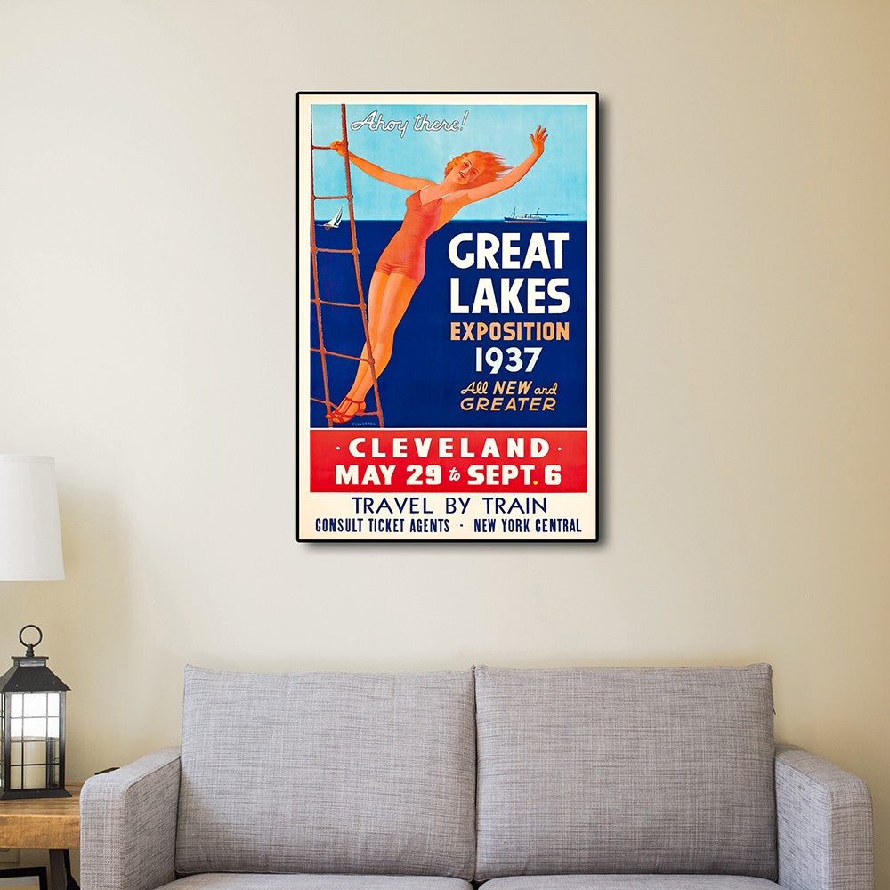 Great Lakes 1937 Vintage Travel Poster Wall Art - 24" x 36"