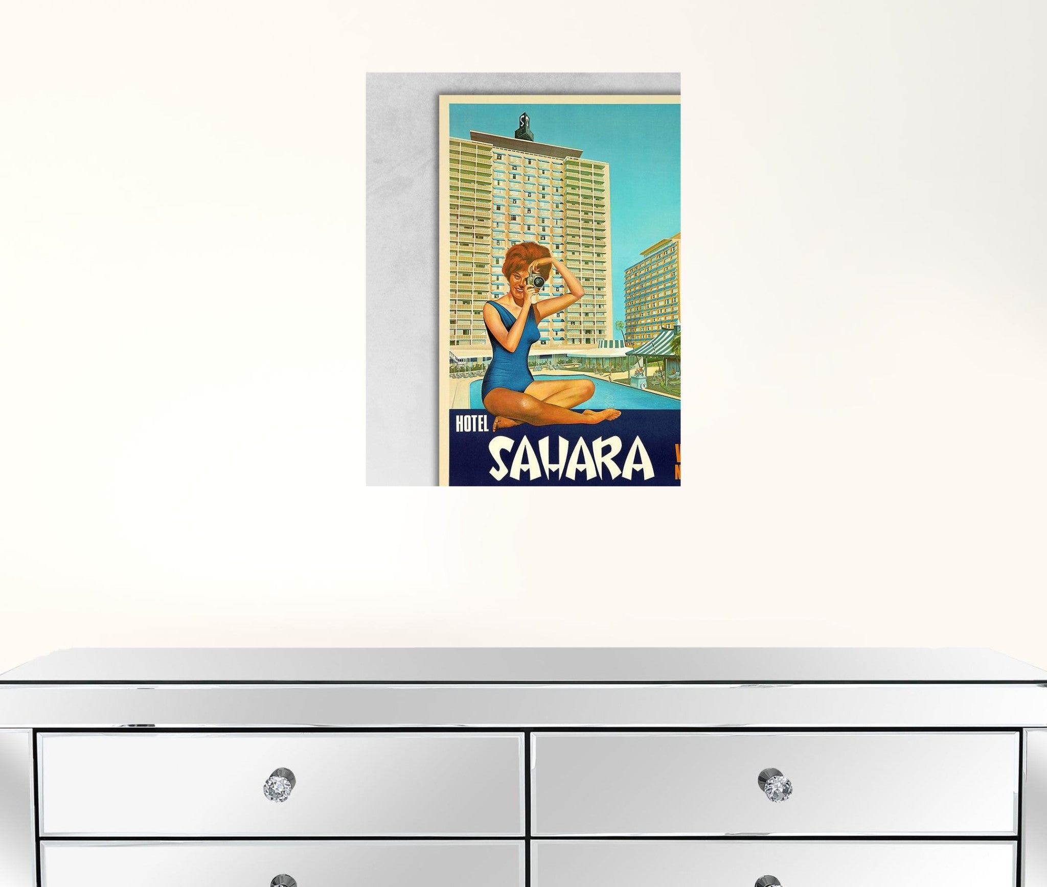 24" X 30" Hotel Sahara C1960S Las Vegas Vintage Travel Poster Wall Art