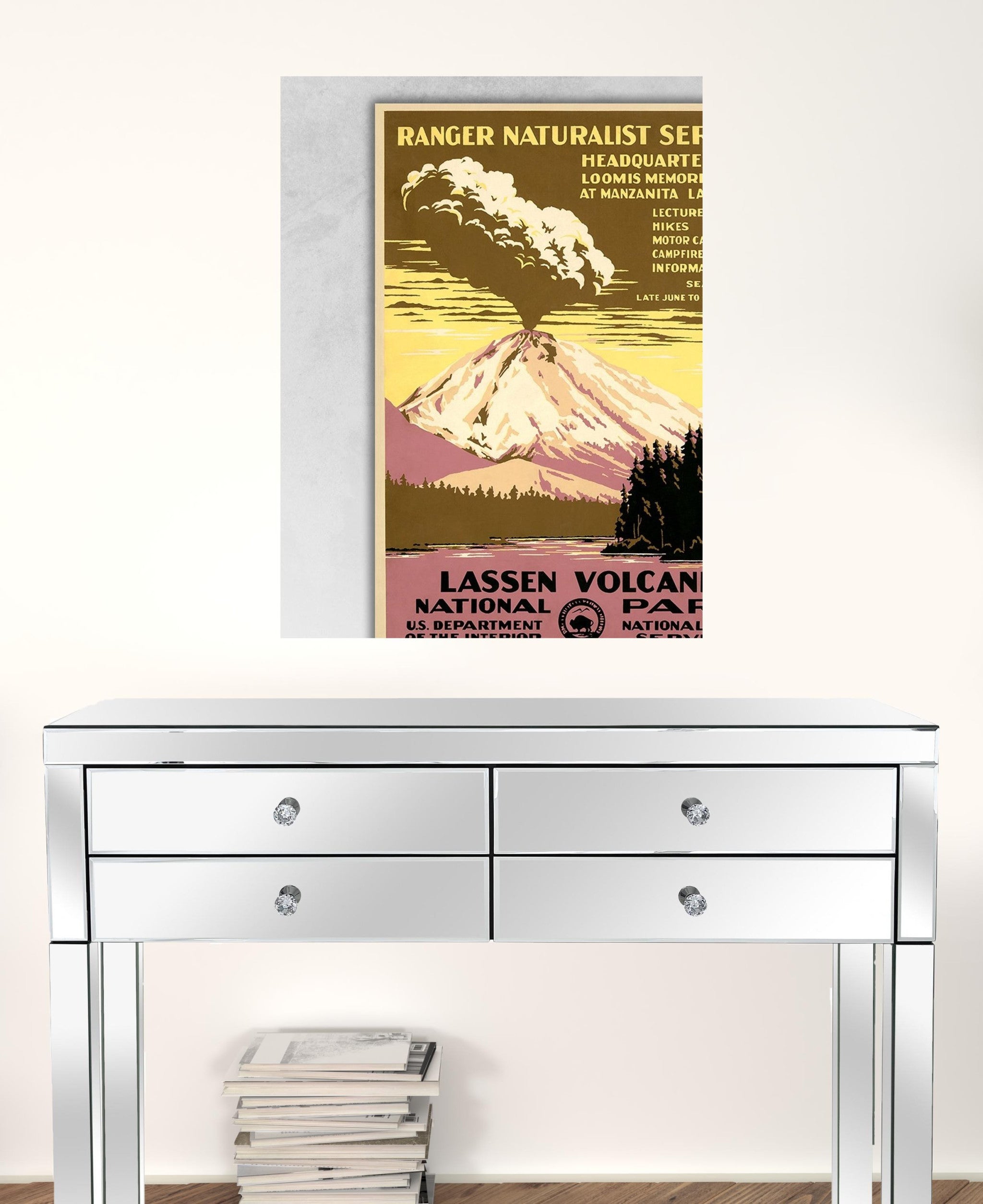 24" X 32" Lassen Volcanic National Park Vintage Travel Poster Wall Art