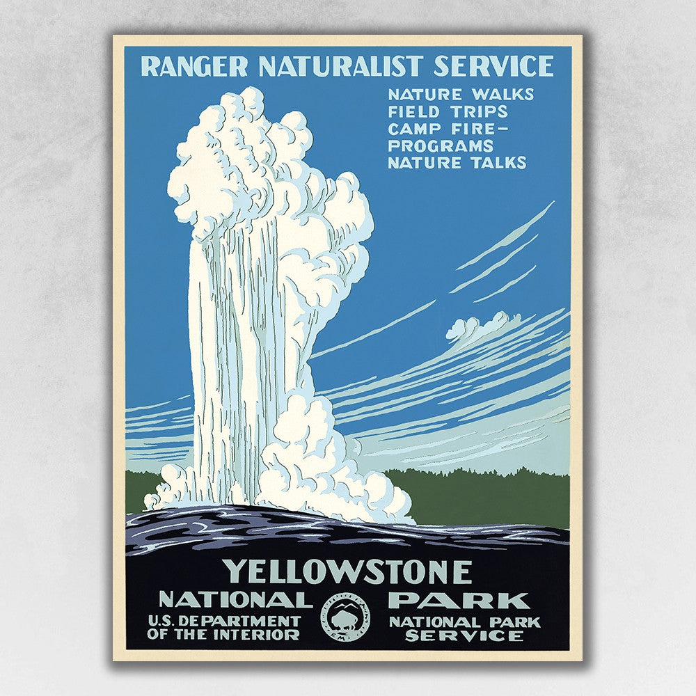Yellowstone National Park c1938 Vintage Travel Poster Wall Art - 36" x 48"