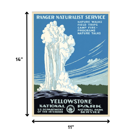 Yellowstone National Park c1938 Vintage Travel Poster Wall Art - 36" x 48"