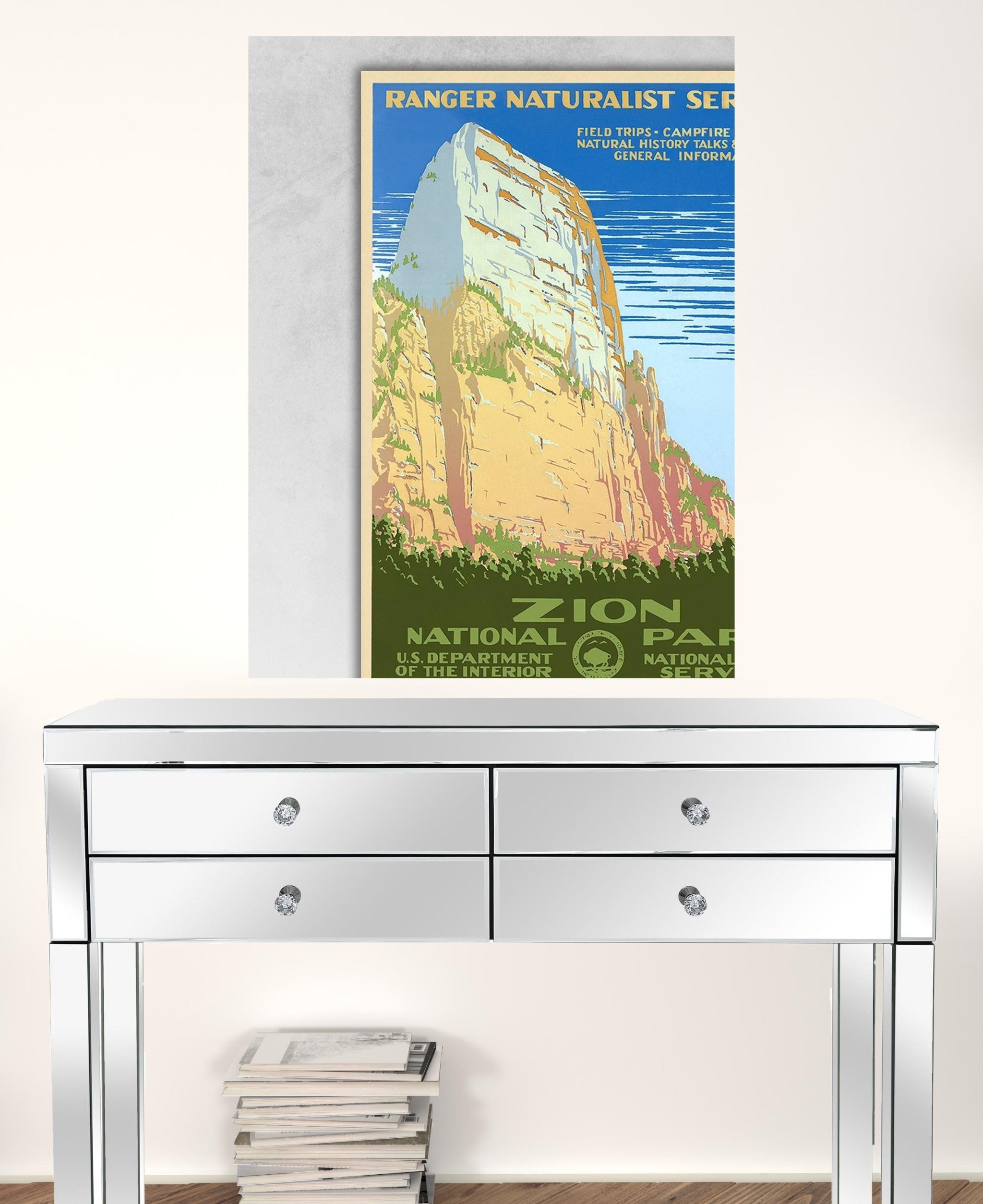 36" x 48" Zion National Park c1938 Vintage Travel Poster Wall Art