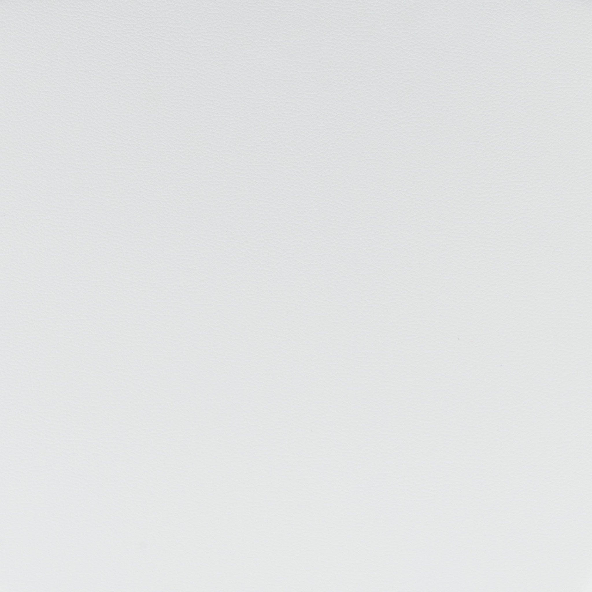 18" White Faux Leather And Silver Ottoman