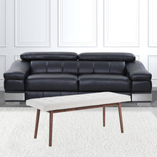 Otomana capitoné marrón oscuro y 100 % lino beige de 49