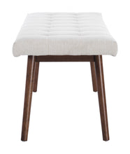 Otomana capitoné marrón oscuro y 100 % lino beige de 49