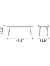 Otomana capitoné marrón oscuro y 100 % lino beige de 49