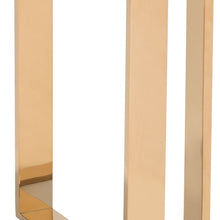 Designer's Choice White Faux Marble and Gold End Table