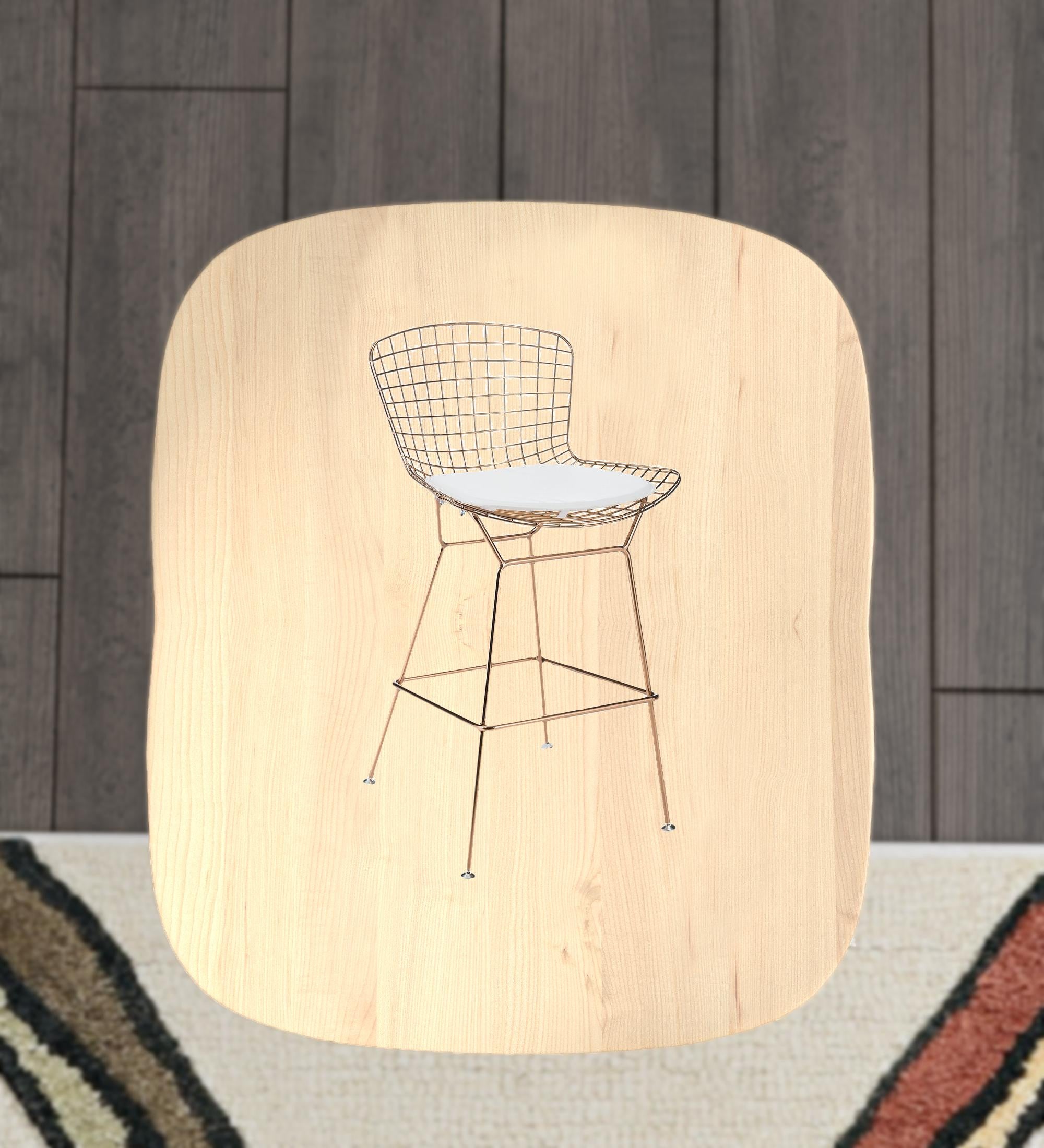 17" X 17" White Faux Leather Seat Cushion