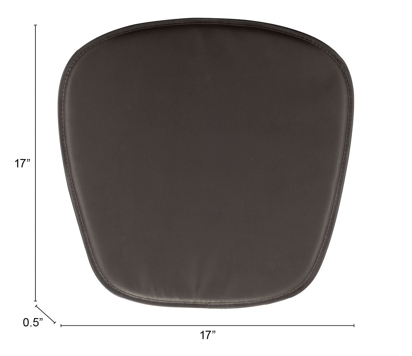 17" X 17" Espresso Synthetic Solid Color Dining Chair Cushion Seat Cushion