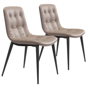 Set Of 2 Walnut Solid Back Dining Chairs