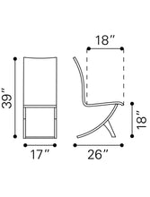 Set of Two Contempo Slim Gray Faux Leather and Stainless Dining Chairs