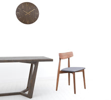 Set Of 2 Walnut and Gray King Louis Back Dining Chairs