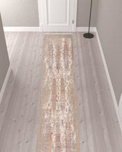 2’ x 10’ Beige Faded Tribal Motifs Runner Rug