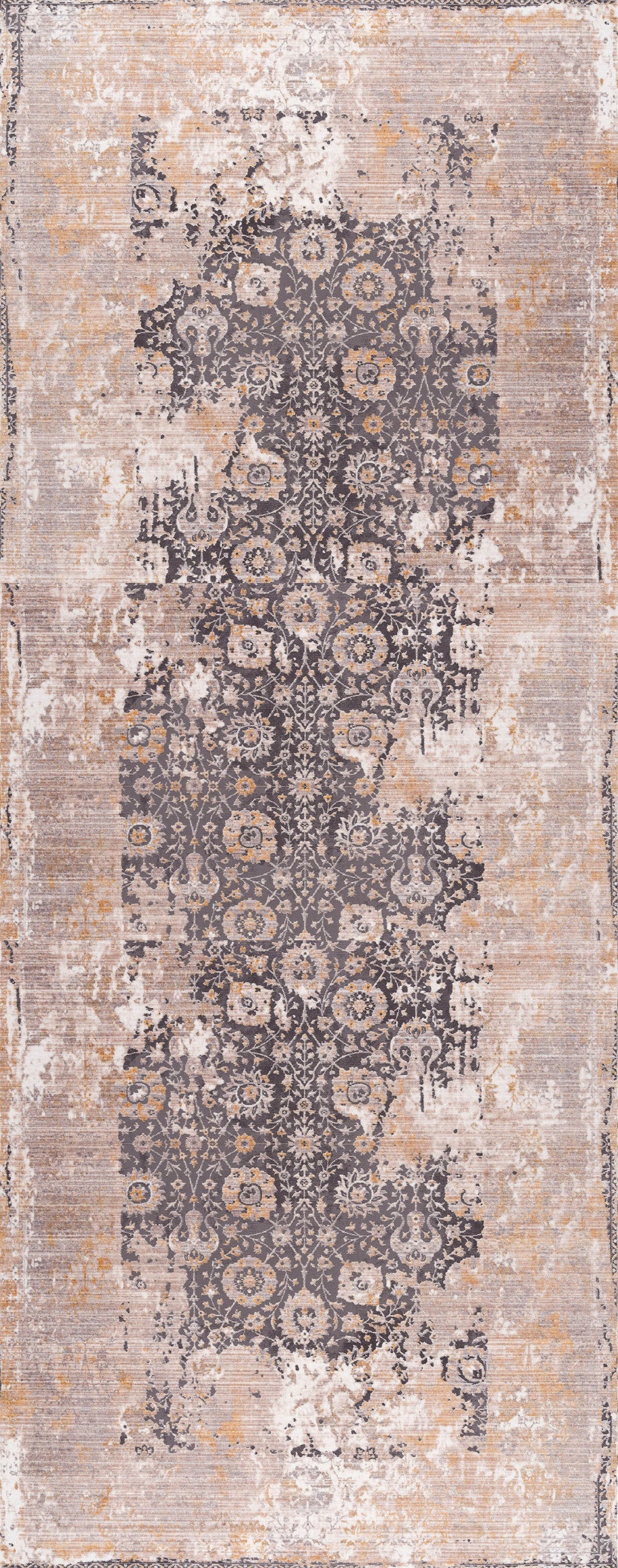 2’ x 10’ Gray Washed Out Persian Runner Rug