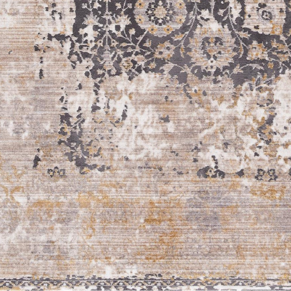 2’ x 10’ Gray Washed Out Persian Runner Rug