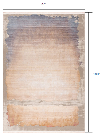 Beige Faded Sunset Runner Rug - 2’ x 10’