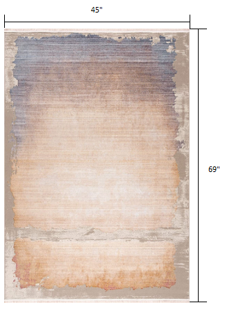 Beige Faded Sunset Runner Rug - 2’ x 10’